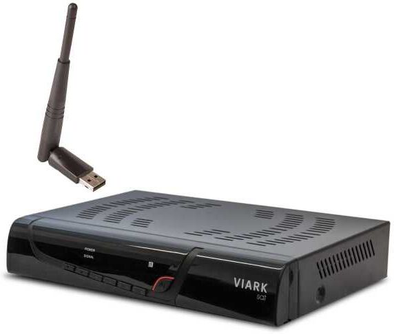 Vugasat Viark Sat Full HD Sat H.265 HEVC Receiver DVB-S2 IP 1080p WLAN Cardreader Schwarz