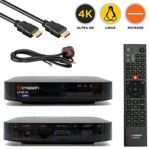 Octagon SX988 4K UHD Linux E2 IP-Receiver 2160p, H.265, LAN, HDMI, USB, IP-Mediaplayer, schwarz