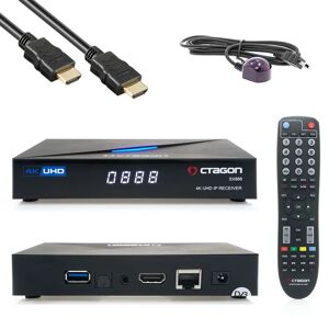 OCTAGON SX888 4K ULTRA HD IP HDMI USB H.265 Stalker Multistream IPTV Receiver Schwarz