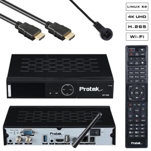 Protek X2 Twin 4K UHD 2160p H.265 HEVC E2 Linux 2.4 GHz WiFi 2x DVB-S2 Sat Receiver