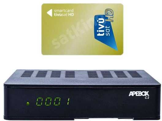 Apebox C2 Full HD 1xDVB-S2 1xDVB-C/T2 Combo IP Receiver mit HD TiVuSat Karte Aktiv