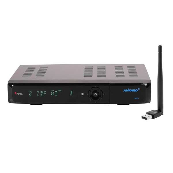 Ankaro AVA Digitaler 4K UHD 3D HDR10 USB HDMI DVB-S2X Satelliten Receiver mit 150Mbit USB WLAN Stick