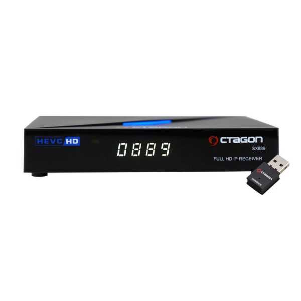 Octagon SX889 Full HD IP H.265 LAN HDMI Linux TV IP Mediaplayer mit 300Mbit/s WLAN Stick