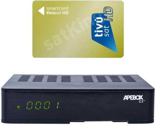 MK-Apebox Apebox C2 4K UHD H.265 LAN DVB-S2X DVB-C/T2 Multistream Combo Receiver mit TIVUSAT Karte