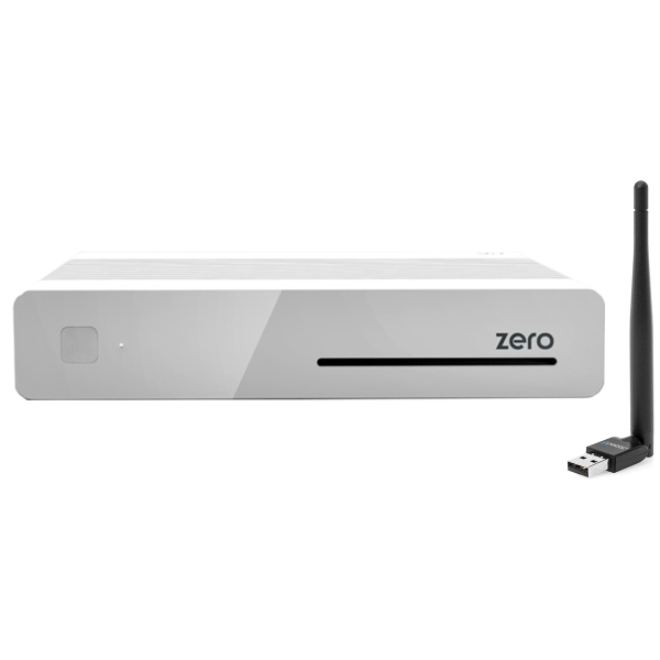 VU+ Plus Zero E2 Linux Full HD Sat 1xDVB-S2 Receiver Weiss + 150Mbit Wlan Stick