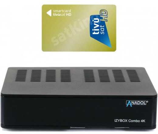 Anadol IZYBOX Combo 4K UHD H.265 DVB-S2/C/T2 Sat & Kabel Receiver mit TiVuSat Karte aktiv