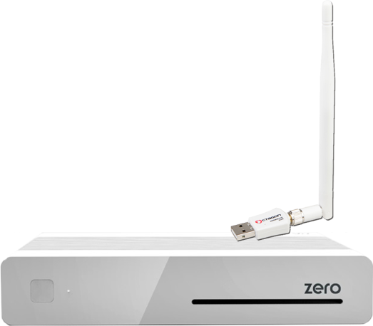 VU+ Plus Zero E2 Linux Full HD Sat 1xDVB-S2 Receiver Weiss + 300Mbit Wlan Stick mit Antenne