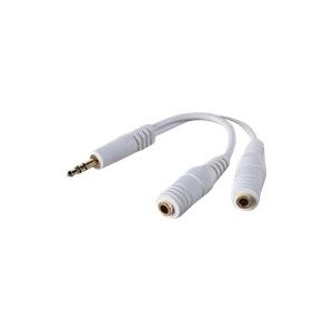 Belkin Components Belkin Headphone Splitter - Splitter til hovedtelefoner - mini-phone stereo 3.5 mm han til mini-phone stereo 3.5 mm hun - hvid - for Apple iPod