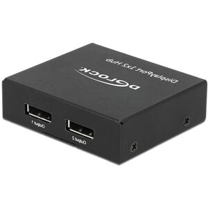 Delock Displayport 1.2 Splitter - 4k/30hz - 2 Vejs - Sort