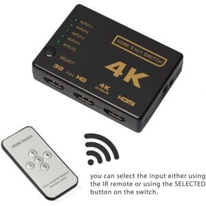 INF HDMI Switch 5x1 - 4K/3D med fjernbetjening