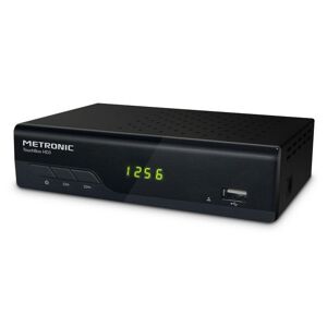 Metronic 441624 - Zapbox HD-SH.1 Receptor TDT DVB-T2 HEVC, función PVR,  Tomas USB, HDMI, SPDIF, RJ45, Mando a Distancia, Negro