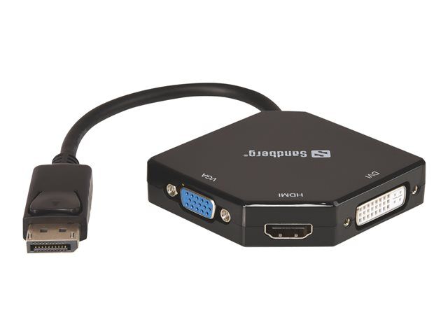 Sandberg Adapter DP HDMI+DVI+VGA black