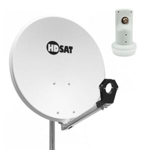 Pack Hdsat Parabole satellite acier 60cm + lnb Single hd 4K - Blanc - Publicité