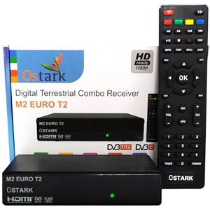 Ostark Euro T2 TNT Récepteur Terrestre TDT TDT2 FTA DVB-T2 DVB-C, H265 HEVC Full HD PVR, Double USB, Double LNB pour Deux télévisions, SCART, HDMI Coaxial - Publicité