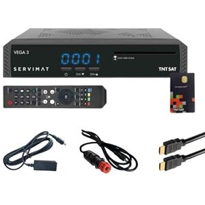 Servimat Pack  Récepteur Satellite Full HD + Carte TNTSAT V6 + Câble HDMI + Câble 12V + Déport IR - Publicité