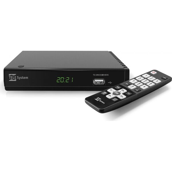 telesystem 21005331 decoder digitale terrestre dvb-t2 hevc mpeg-4 hd ready colore nero - 21005331 unico