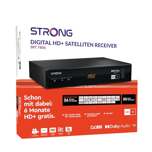Strong SRT 7806 HD satellietontvanger voor HD Plus incl. HD+ kaart DVB-S2 Full HD, zwart