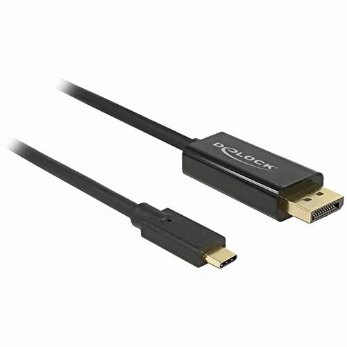 85255 DeLock  USBC till Displayport Kabel, 1m, UHD 4K, 60Hz, 21.6Gbps, DP Alt Mode 1.2, HDCP 1.4, Svart