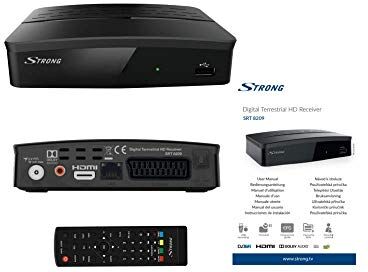 SRT 8209 Strong  digital HD-mottagare (DVB-T2, HDMI, USB-spelare, SCART, HEVC) svart