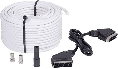 SAT 25 SET BKL Electronic SAT connection cable [1x F-Stecker, SCART-plug 1x F-Stecker, SCART-Stecker] 25.00m