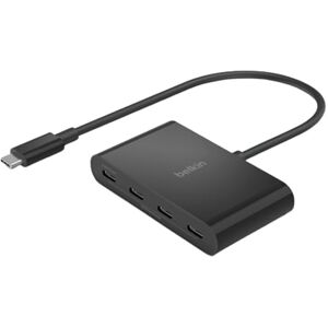 Belkin Connect USB-C™ auf 4-Port USB-C-Hub, Multiport-Adapter Dongle, 4 USB-C 3.2-Ports der 2. Gen., 100 W PD, Datentransfer mit maximal 10 Gbit/s für MacBook, iPad, Chromebook, Windows-Laptops usw.