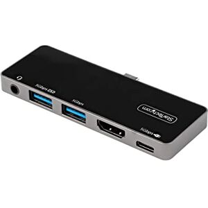 StarTech.com USB-C Digital AV-Multiport-Adapter USB-C auf 4K 60Hz HDMI 2.0, USB-C Power Delivery 100W Pass-Through, 3-Port USB 3.0 Hub USB-C Mini Dock Portable USB Typ-C Travel Dock (DKT30ICHPD)