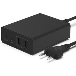 Belkin 108-W-GaN-USB-Ladestation für mehrere Geräte, schnelles Ladegerät mit 2x USB-C und 2x USB-A, Dock/Hub für MacBook, Pro, Air, iPhone, Pro, Max, mini, iPad Pro, Air, Galaxy und andere Geräte