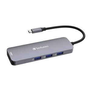 Verbatim USB-C Pro Multiport Hub 8-in-1, Multiport Adapter USB-C auf HDMI, USB-A und USB-C PD, microSD & SD Kartenleser, für Mac, MacBook Pro/Air, iPad Pro, Thinkpad, Windows Computer, Laptop und Co