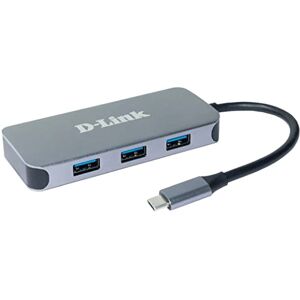 D-Link DUB-2335 6-in-1 USB-C Hub mit Power Delivery (PD 60W, 4K HDMI, Gigabit Ethernet, 3 x USB 3.0 Ports, für PC, MacBook Pro, MacBook Air, iPad Pro, Chromebook, Surface Pro u.w.)