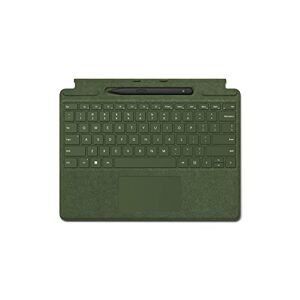 Microsoft Surface Signature Keyboard Waldgrün + Eingabestift Surface Slim Pen 2, kompatibel mit Surface Pro 8, Pro 9 und Pro X (AZERTY-Tastatur)