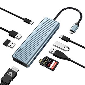oditton USB C Hub,  9 in 1 Triple Display Laptop USB C Docking Station, USB C Hub Adapter für MacBook & Windows (4K HDMI, PD 100W, SD/TF Card Reader, 4 USB Ports, USB C 3.0 Port)