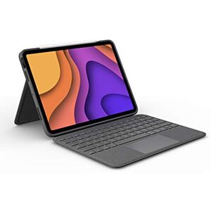 Logitech Folio Touch Hülle Tastatur, Trackpad und Smart Connector für iPad Air 4. Gen 5. Gen 2020, 2022 (Modell: A2316/ A2324/ A2072/ A2325/ A2588/ A2589/ A2591), Deutsches QWERTZ-Layout Grau