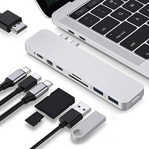 Hyper Drive USB C Hub 8-in-2 Sanho Typ C MacBook Pro Hub mit HDMI-Mini-Diaplay-Anschluss Thunderbolt 3 USB-C 3.1 Stromversorgung SD/MicroSD-Kartenleser für MacBook Pro & Air 13 