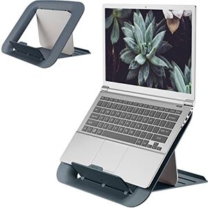 Leitz Höhenverstellbarer Laptopständer, Notebook Ständer mit 4 Höhen für 13“-15“ Notebooks, Kompakte Laptop-Erhöhung für den Schreibtisch, IGR-zertifiziert, Ergo Cosy Serie, Grau, 64260089