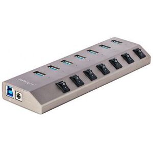 StarTech.com Startech 5G7AIBS-USB-HUB-EU - 7-Port USB 3.0 Hub mit Netzteil und Individuellen Ein/Aus Schaltern