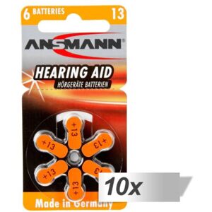 Ansmann Zinc-Air 13 (PR48) Hörgeräte Batterien - 10x6er