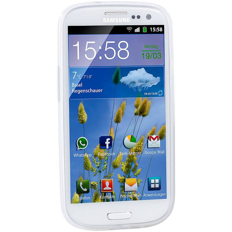 Pearl Silikon-Schutzhülle für Samsung Galaxy S3, weiß/transparent