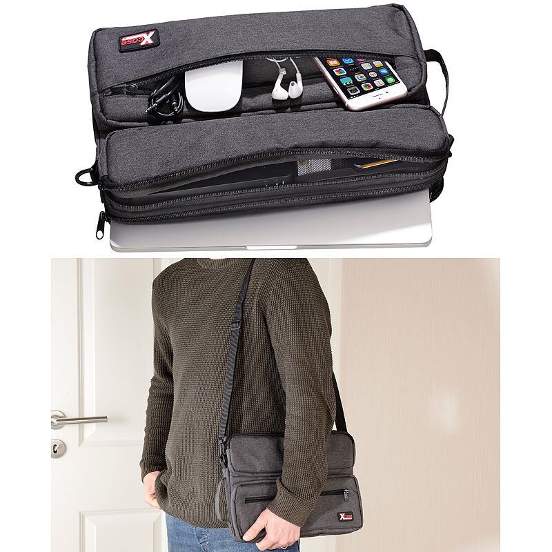Xcase Schulter-Tasche mit gepolstertem Fach für Notebook bis 13