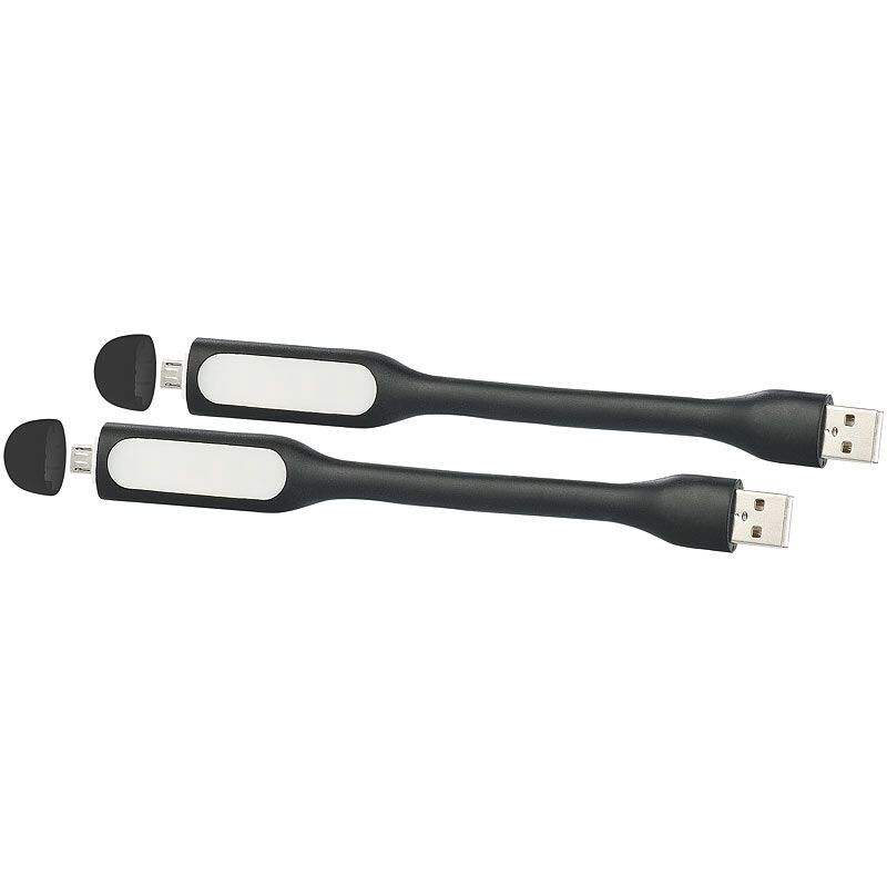 Pearl 2er-Set 2in1-USB-LED-Schwanenhals-Leuchten und Micro-USB-Kabel