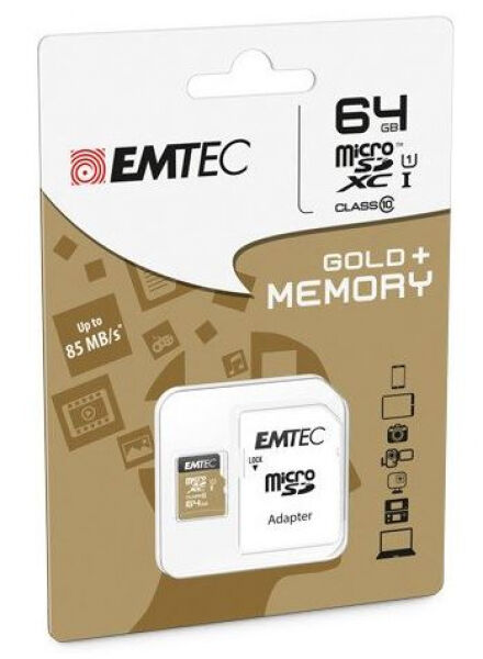 Emtec microSDXC-Card Class10 Gold+ UHS-I U1 - 64GB