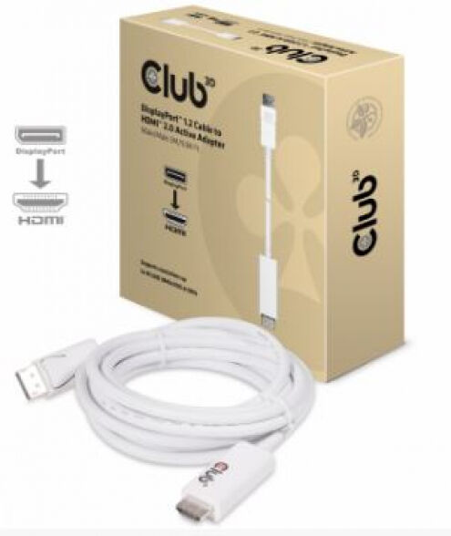 Club 3D CAC-1073 - Displayport zu HDMI 2.0 3D Aktiv Kabel - 3m