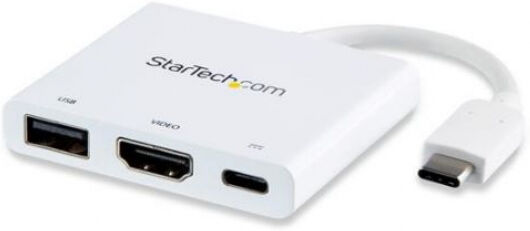 StarTech.com StarTech CDP2HDUACPW - USB-C auf 4K HDMI Multifunktionsadapter mit Power Delivery und USB-A Anschluss - Weiss