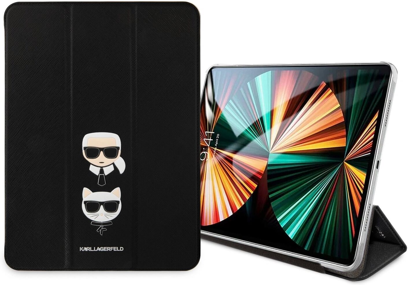 Karl Lagerfeld Pouzdro pro iPad Pro 12.9 (2020/2021) - Karl Lagerfeld, Karl and Choupette Black