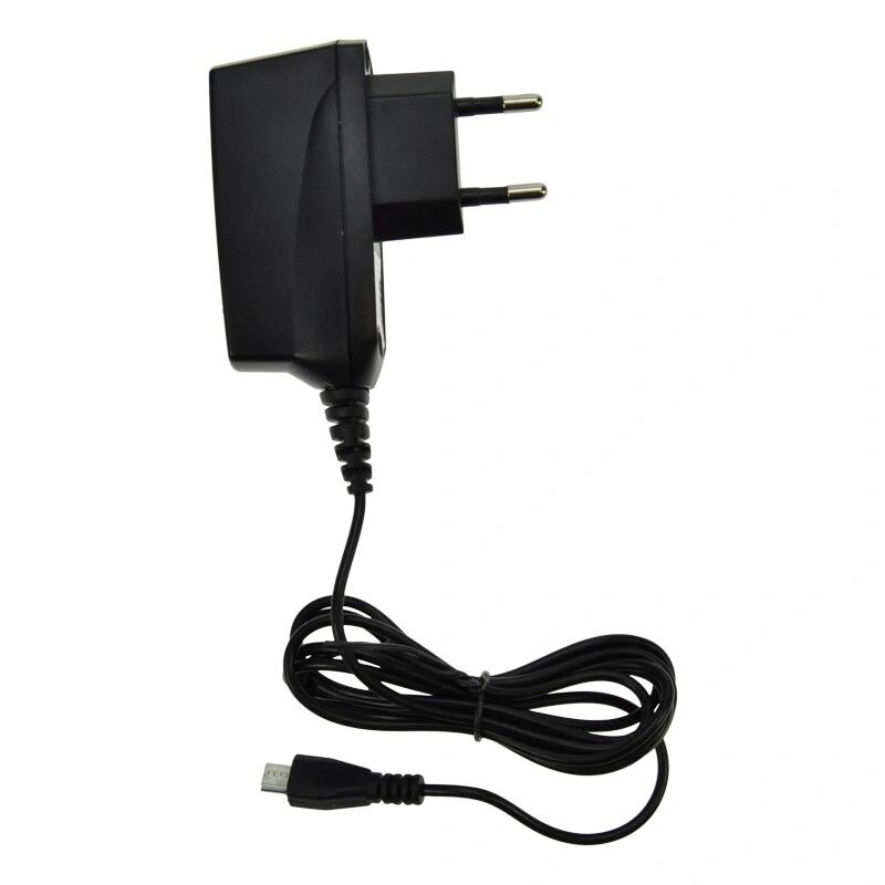 Solight USB nabíjecí adaptér, kabel microUSB, 1000mA, AC 230V, černý