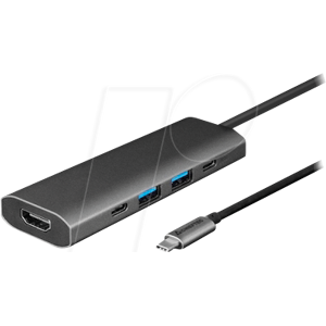 Chieftec CFT DSC-502 - USB 3.0 Hub 5 Port, USB-C zu 1x USB C, 2x USB A, 1x HDMI, 1x PD