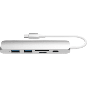 SATECHI ST-SCMA2S - USB-C Dockingstation, Aluminium, Slim, silber