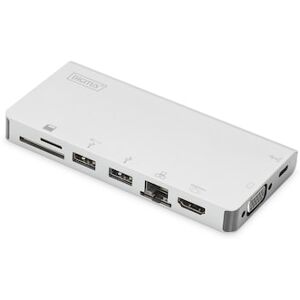 Digitus Multiport Travel Docking Station USB Typ-C 8-Port silber DA-70866