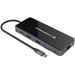 Conceptronic DONN15G 12-in-1 USB 3.2 Gen 1 Dockingstation, HDMI, VGA, Card-Reade