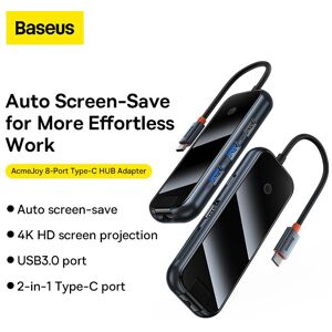 Baseus Acmejoy 8-Port-Typ-C-Hub-Adapter Typ-C Auf Hdmi*1+usb3.0*2+usb2.0*1+typ-C Pd&data*1+rj45*1+sd/tf*1