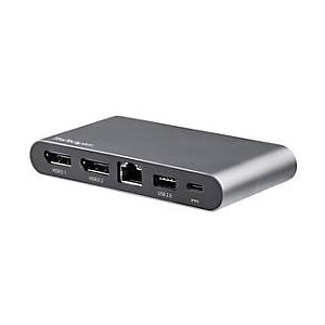 StarTech.com USB C Dock, 4K Dual Monitor DisplayPort, Mini Laptop Docking Station, 100W Power Delivery Passthrough, GbE, 2-Port USB-A Hub, USB Type-C Multiport Adapter 3.3' Cable, Dual DP - Portable USB-C Dock (DK30C2DAGPD) - Dockingstation - USB-...